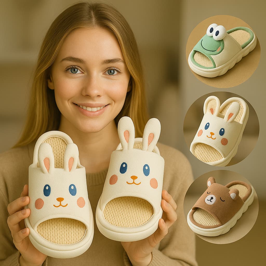 Pantufa Confortável Premium Animais Antiderrapante Chinelo Nuvem Macia