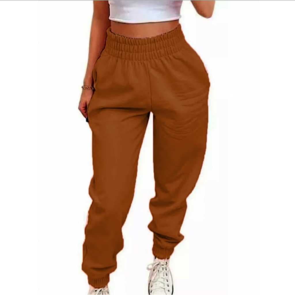 CALÇA MOLETOM DEMININA JOGGER GROSSA TENDENCIA