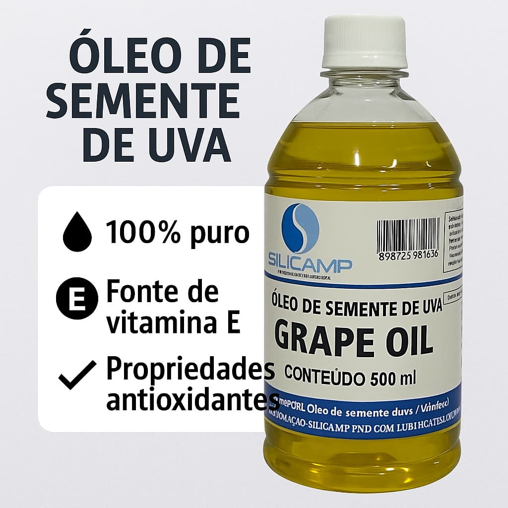 Óleo Vegetal De Semente De Uva 100% Puro E Natural 500 Ml