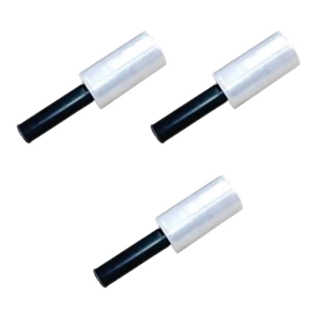 KIT 3x Rolinho filme plástico strech embalagem volante malas objetos móveis proteção com aplicador