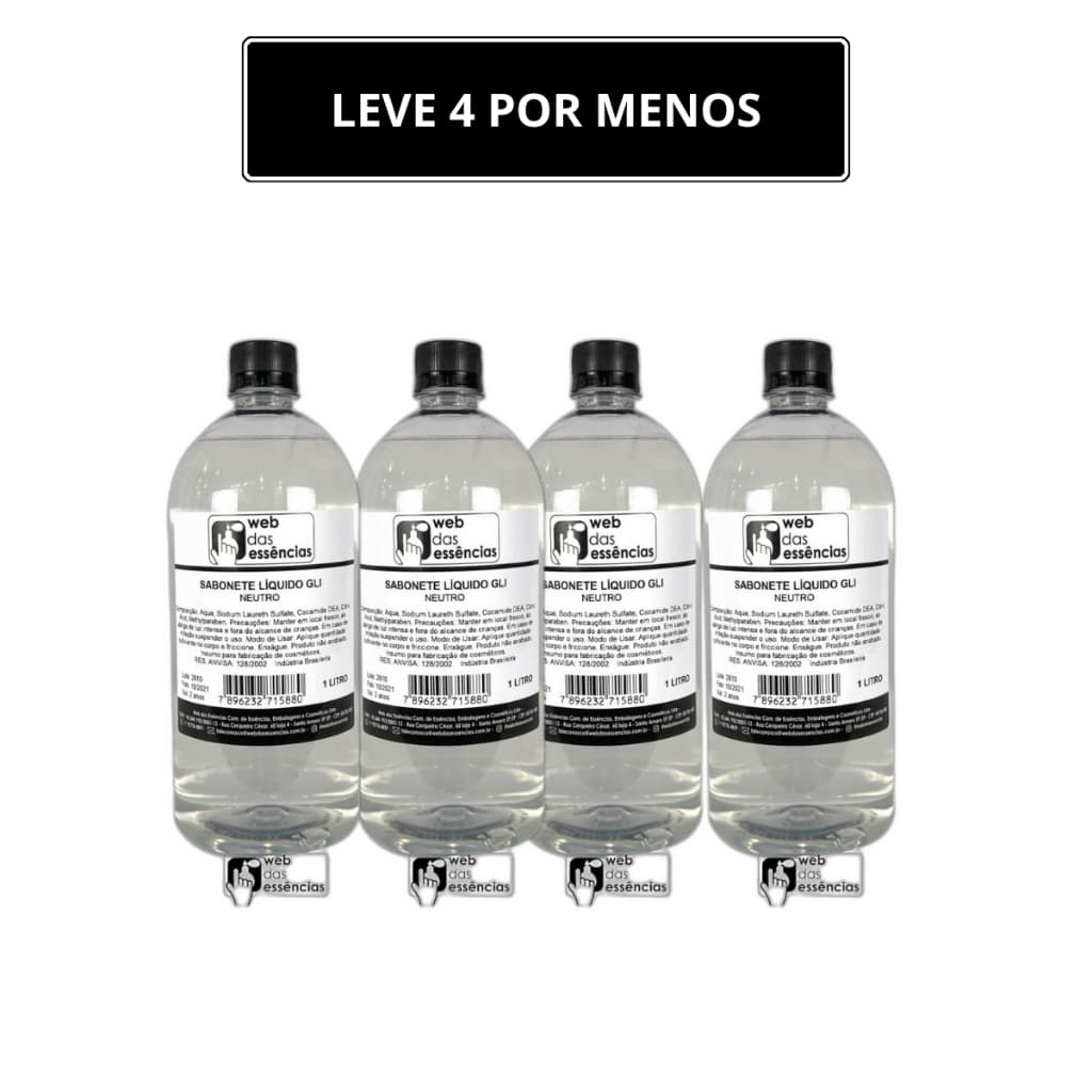 Sabonete Liquido glicerinado NEUTRO - Leve 4 unidades por Menor Preço