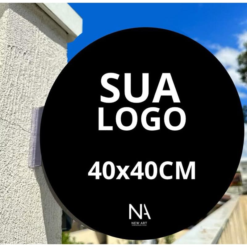 Placa Painel Fachada Loja 40x40Cm Com Seu Logotipo Frente E Verso Uso Interno Externo Letreiro Comércio