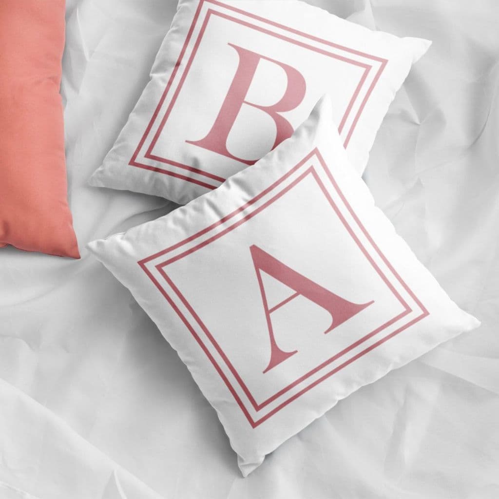 2 Capa de Almofada Com Inicial Para Quarto de Casal Ou Sofa Capas De Almofadas Decorativa