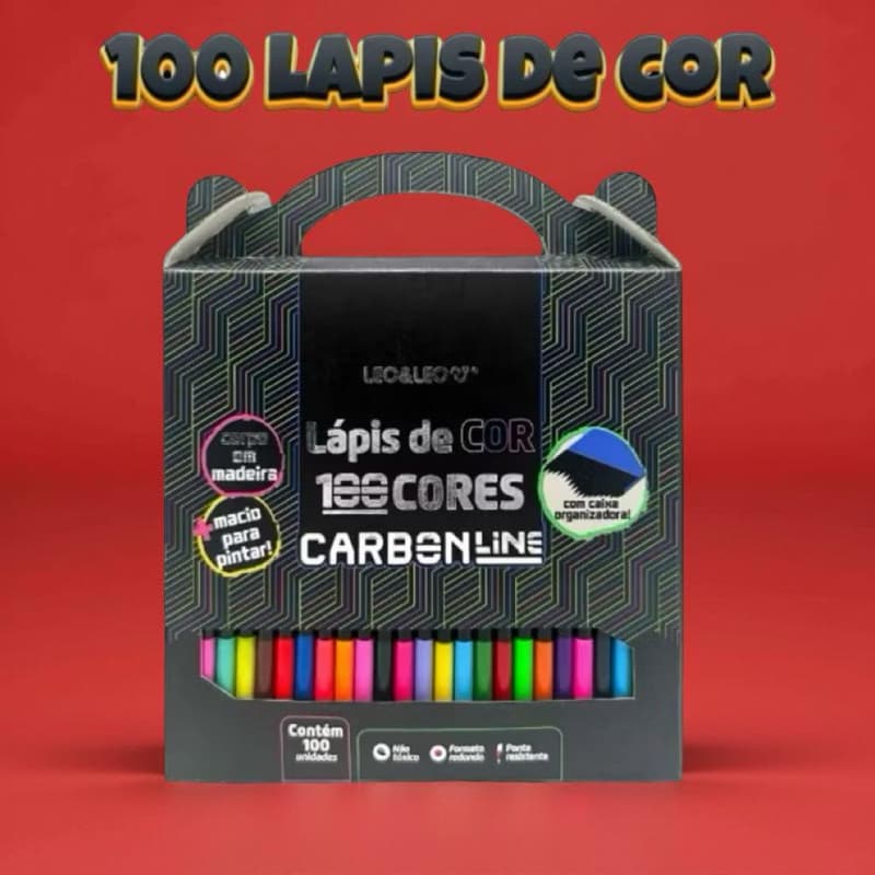 Lápis De Cor Carbon 100 Cores Redondo Leo&leo