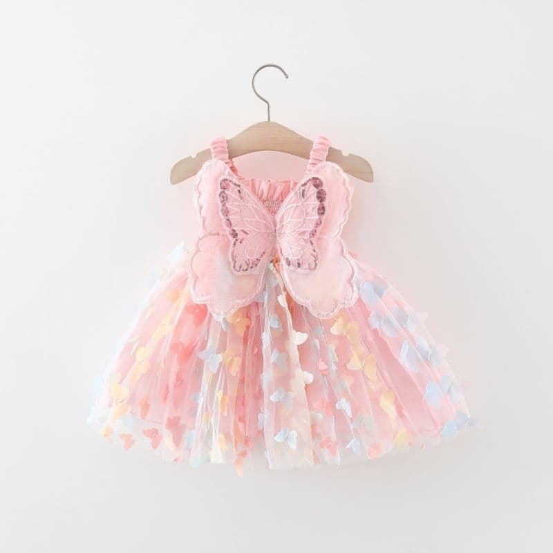 Vestido de Princesa Anjo Asa Para Meninas Fantasia de Fada Saia em Tule para Festa Fantasia Colorida