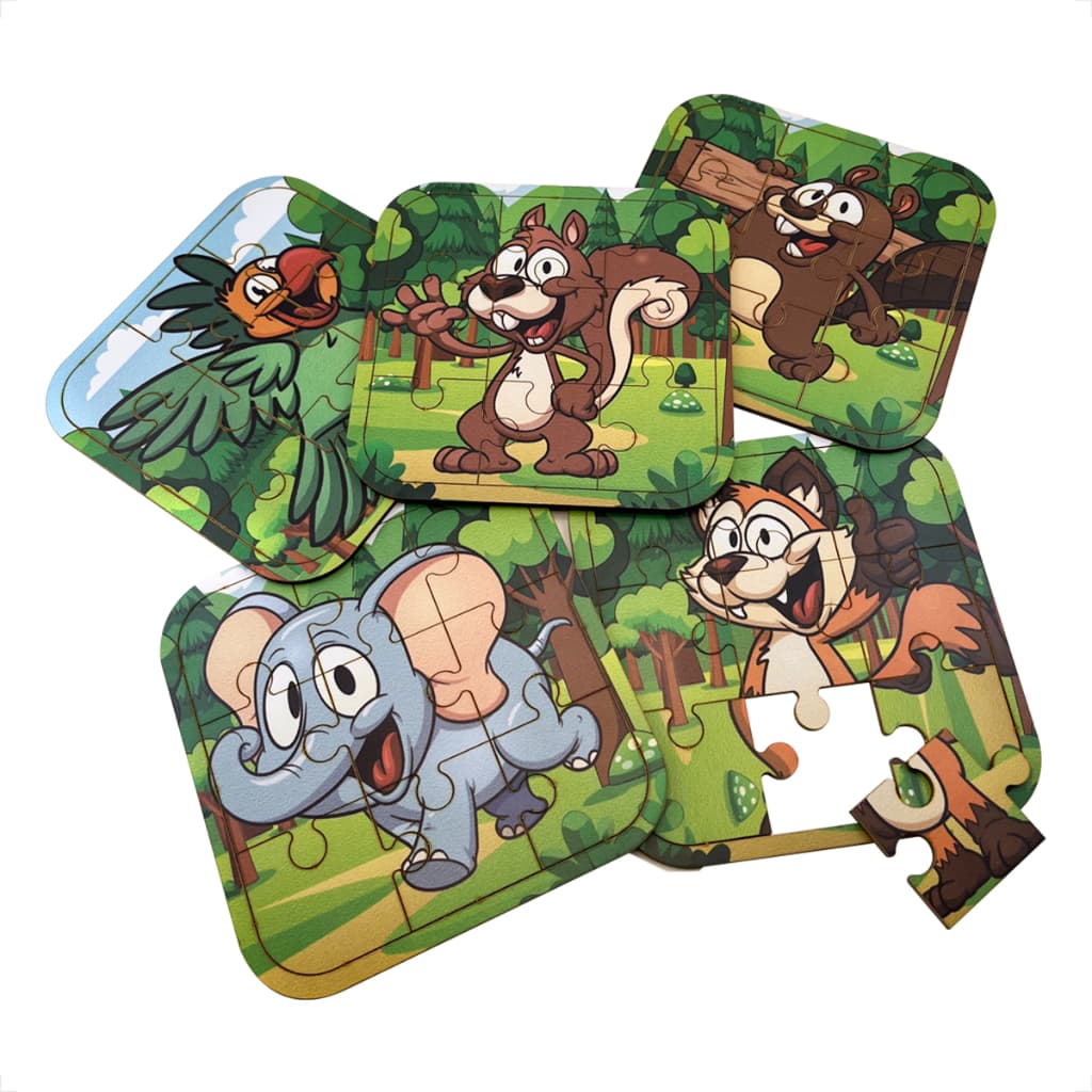 Kit 5 Quebras Cabeças  Diversão  Peças Criatividade Infantil Desenvolvimento