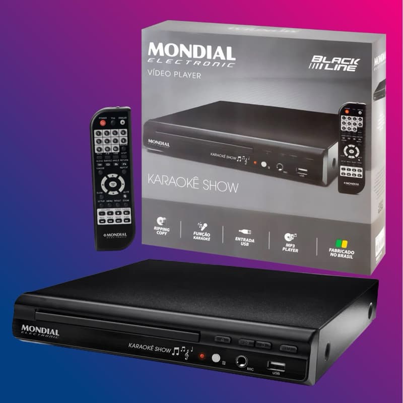 DVD Player Mondial D 20 com Função Karaokê e USB Bivolt
