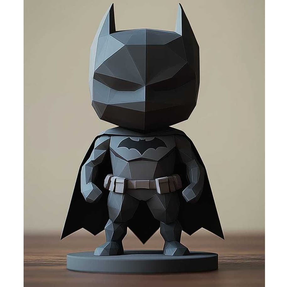 Miniatura Batman Low Poly 3D em PLA – Decoração Geometrica Cavaleiro das Trevas
