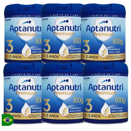 kit 06 Latas Aptanutri Premium N°3 800gr 1-3 Anos