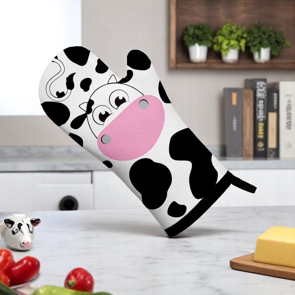 Luva de Cozinha Forno em Neoprene Vaquinha Vaca Fofa