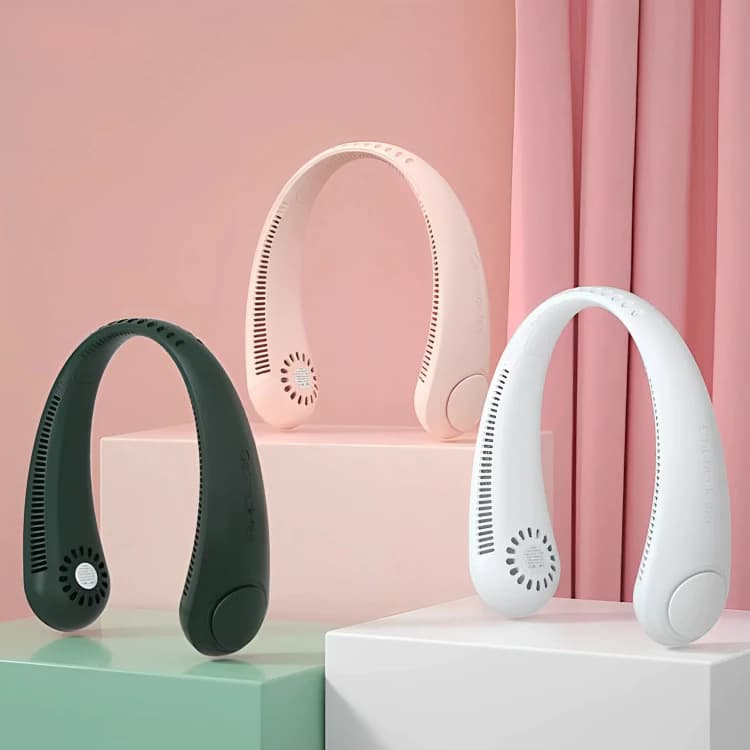 Ventilador De Resfriamento De Pescoço Sem Lâmina Design Recarregável Confortável De Usar Fornece Ajuste De Cinco Velocid