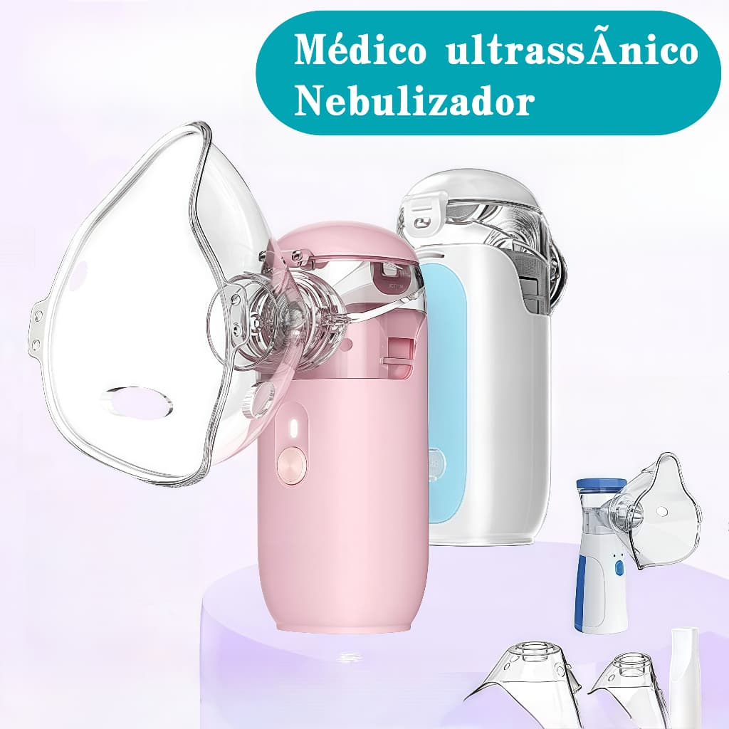 Inalador Ultra-Sônico Portátil Nebulizador Silencioso para Asma Ajustável para Adultos e Crianças