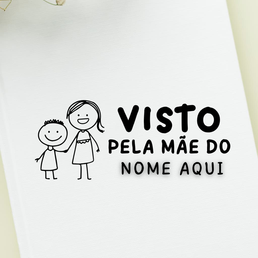 Carimbo Visto pela mamãe | Carimbo Personalizado| Carimbo Visto pela mãe
