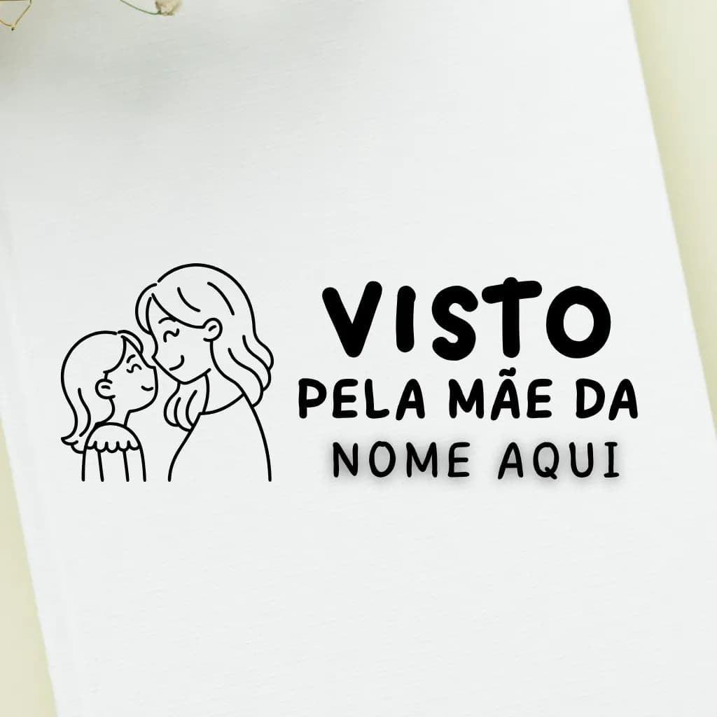 Carimbo Visto pela mamãe | Carimbo Personalizado| Carimbo Visto pela mãe