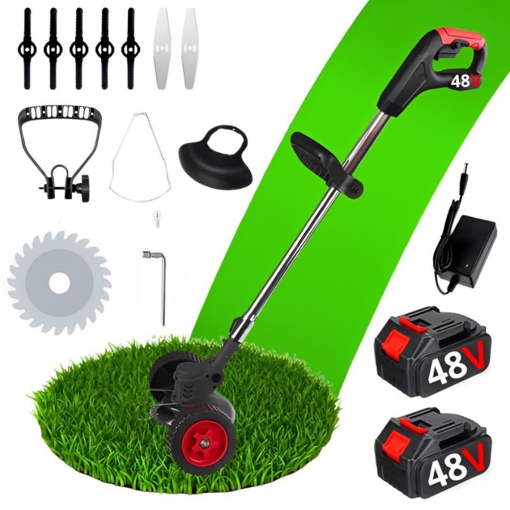 Cortador De Grama Rocadeira Eletrica Com Rodas 2 Bateria 48v