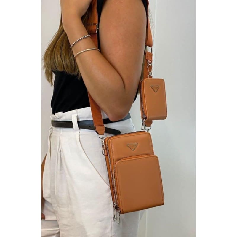 Bolsa feminina porta celular com 3 divisorias transverasal mini bag Bauluolan 325