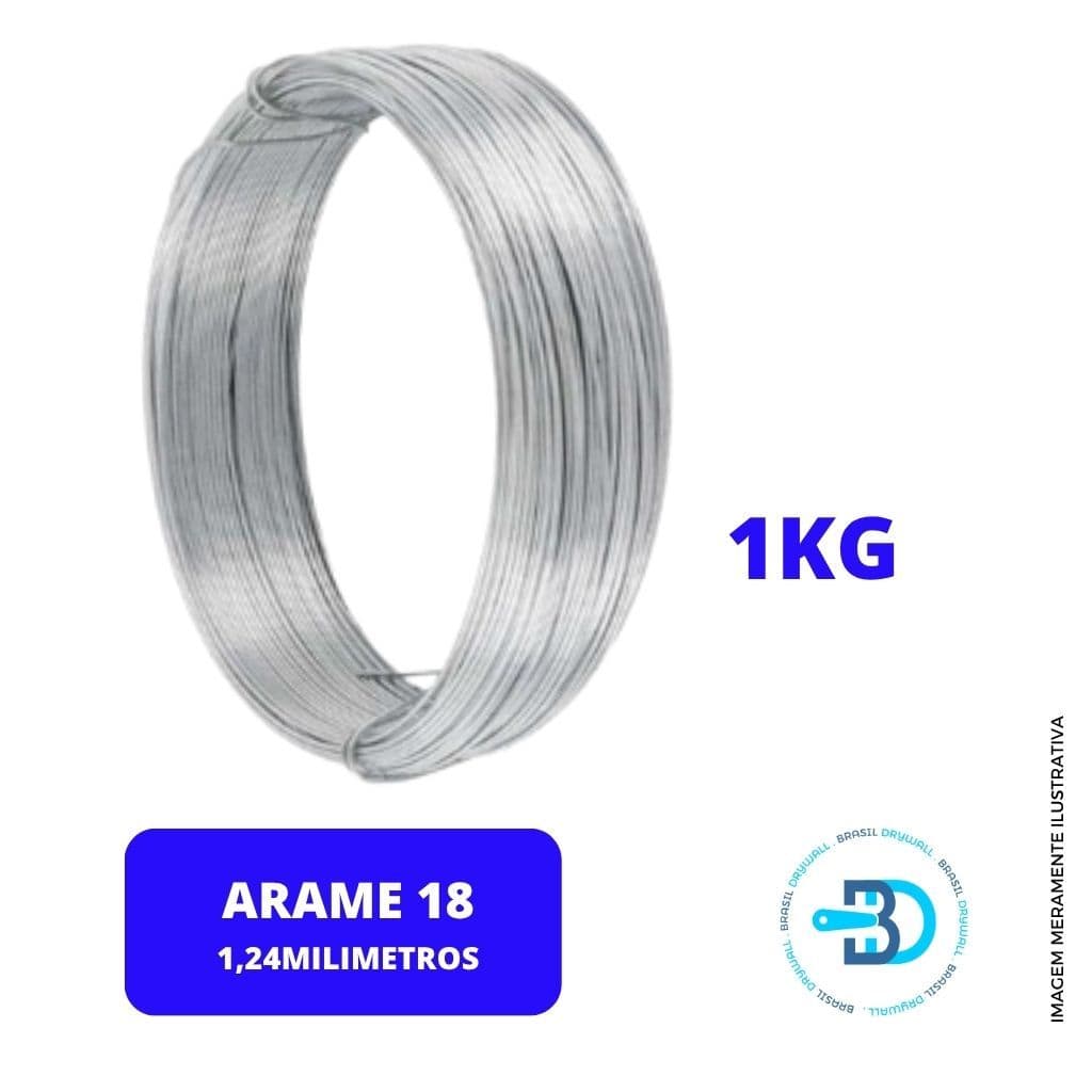Arame Galvanizado 18 (1,24) artesanato, Forro Drywall, plaquinha, construção 1kg aprox 100m