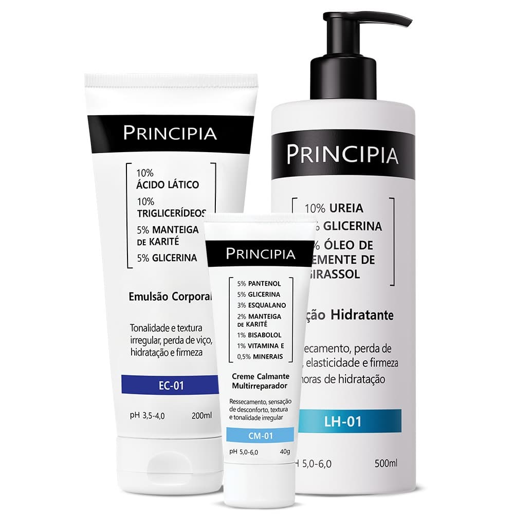 Principia Kit inverno intenso peles secas- EC-01, Lh-01 (500ml), Creme calmante
