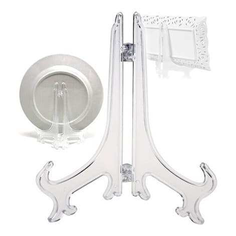 Kit 10 Suportes Para Pratos E Azulejos Quadros 7cm/13cm/17,5cm/22cm Acrílico Transparente