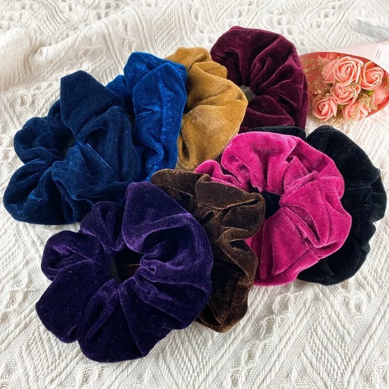 Kit Até 36 Unidades Scrunchies Xuxinha De Veludo Elástico Cabelo DIVERSAS CORES