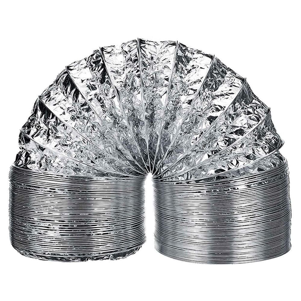 Duto Flexível De Alumínio 100mm, 125mm, 150mm 1 Metro Para Cultivo Indoor Grow Gardenleds