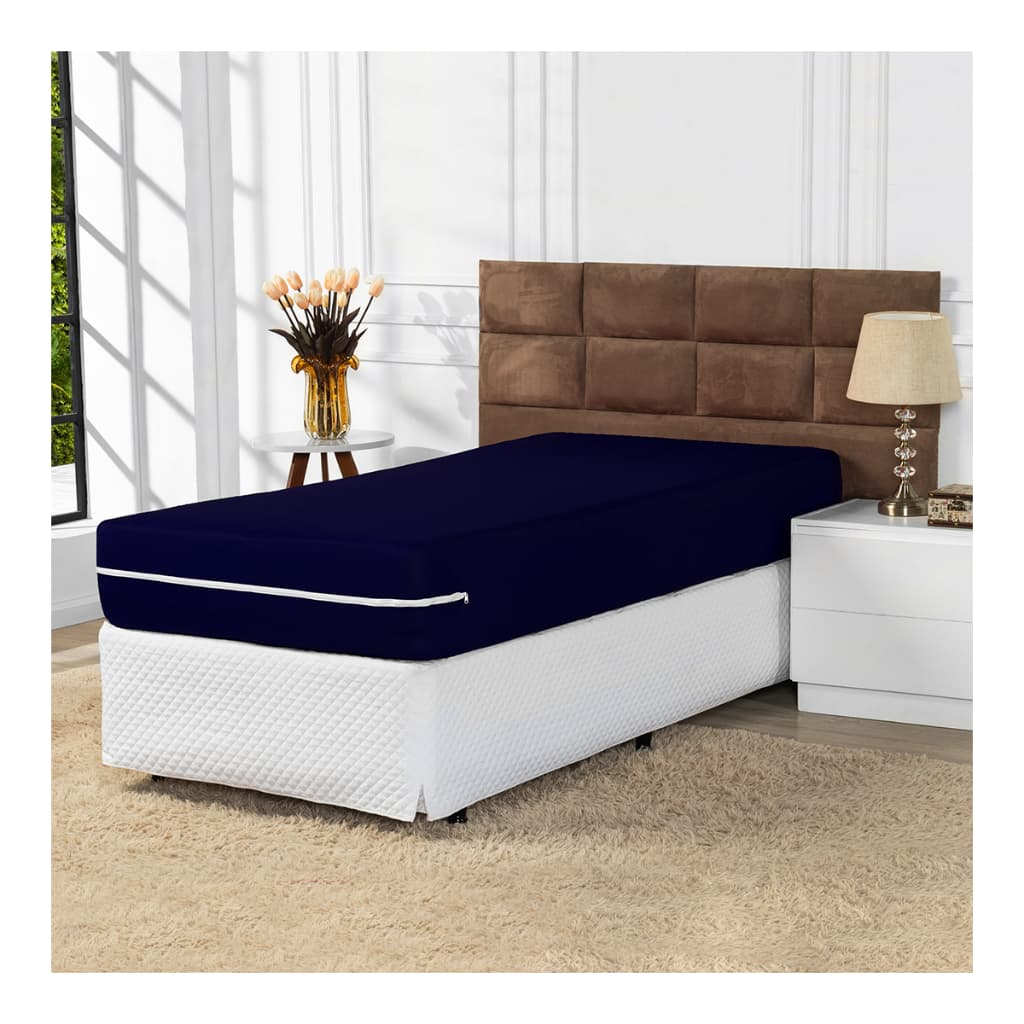 Capa De Colchão Solteiro Malha Gel Com Zíper