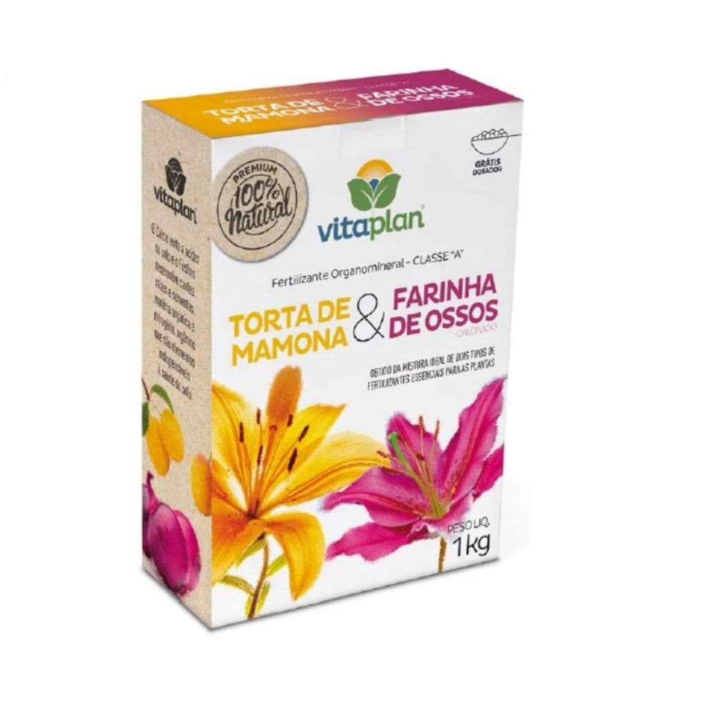 Fertilizante Torta De Mamona & Farinha De Ossos 1 Kg Vitaplan