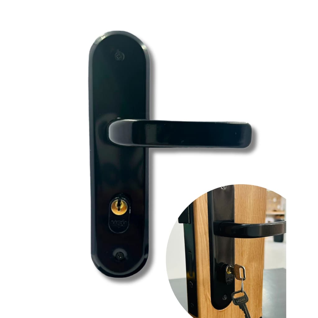 Fechadura para Casa Porta madeira sala quarto cozinha Stilo Externa Preto em aço MGM 505