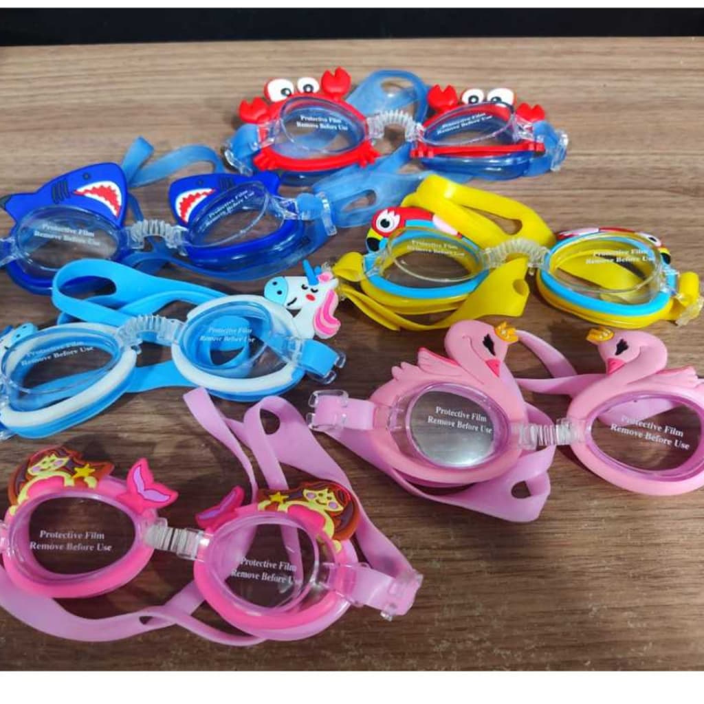 Óculos De Natação Infantil Criança Piscina Anti Embaçamento divertido praia natação proteção ouvido personagens animais