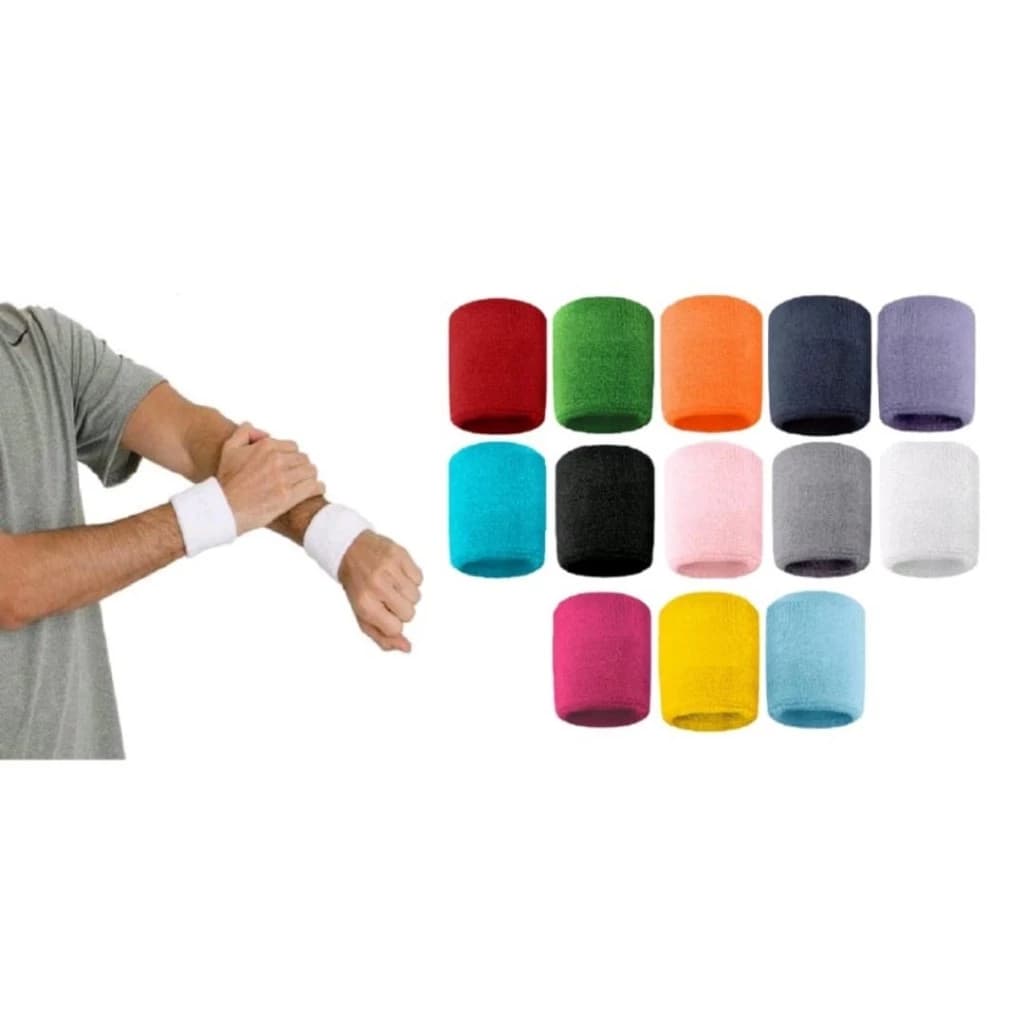 Munhequeiras De Pulso  Com 1 ou 2 Unidades Algodão Unissex