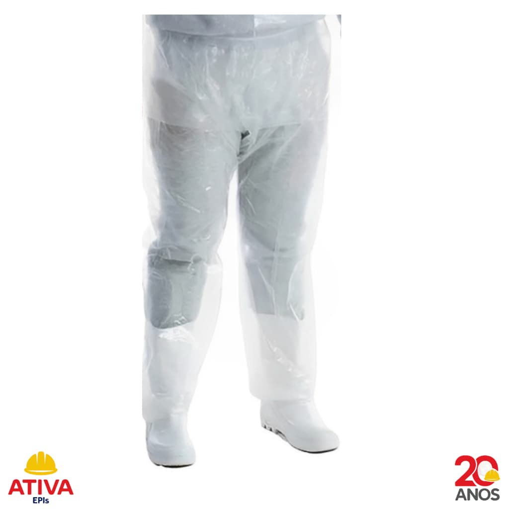 Calça de Polietileno Impermeável Elástico Tornozelo para Chuva Com CA