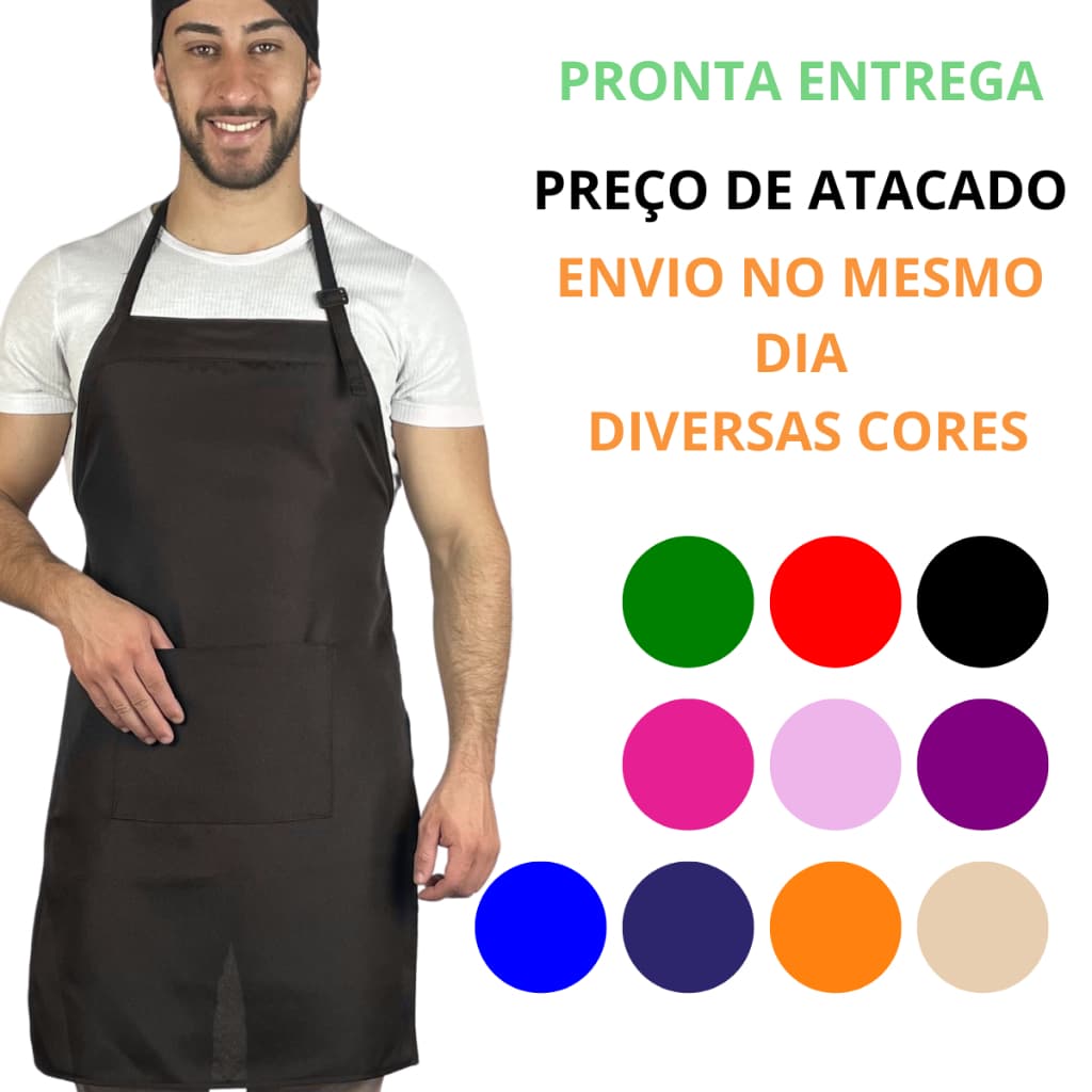 Avental uniforme oxford garçom bar cozinheira ajuste buffet personalização