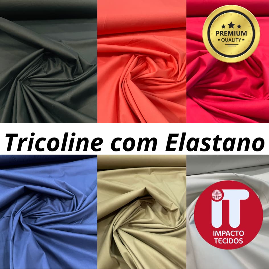 Tecido tricoline com elastano (lycra) lisa 1mt x 1.50mt