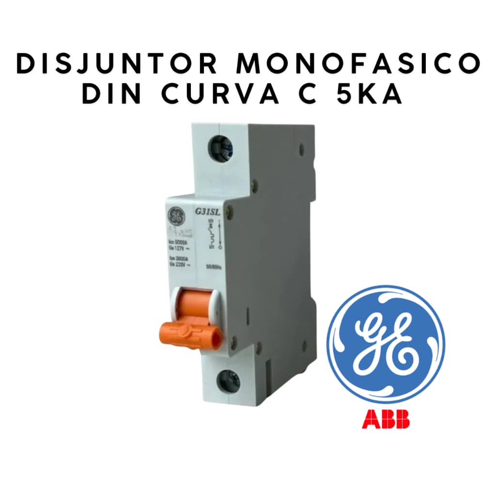Disjuntor Din Monopolar Curva C Ge 10a 16a 20a 25a 32a 40a 50a 63a Termomagnético Monofásico