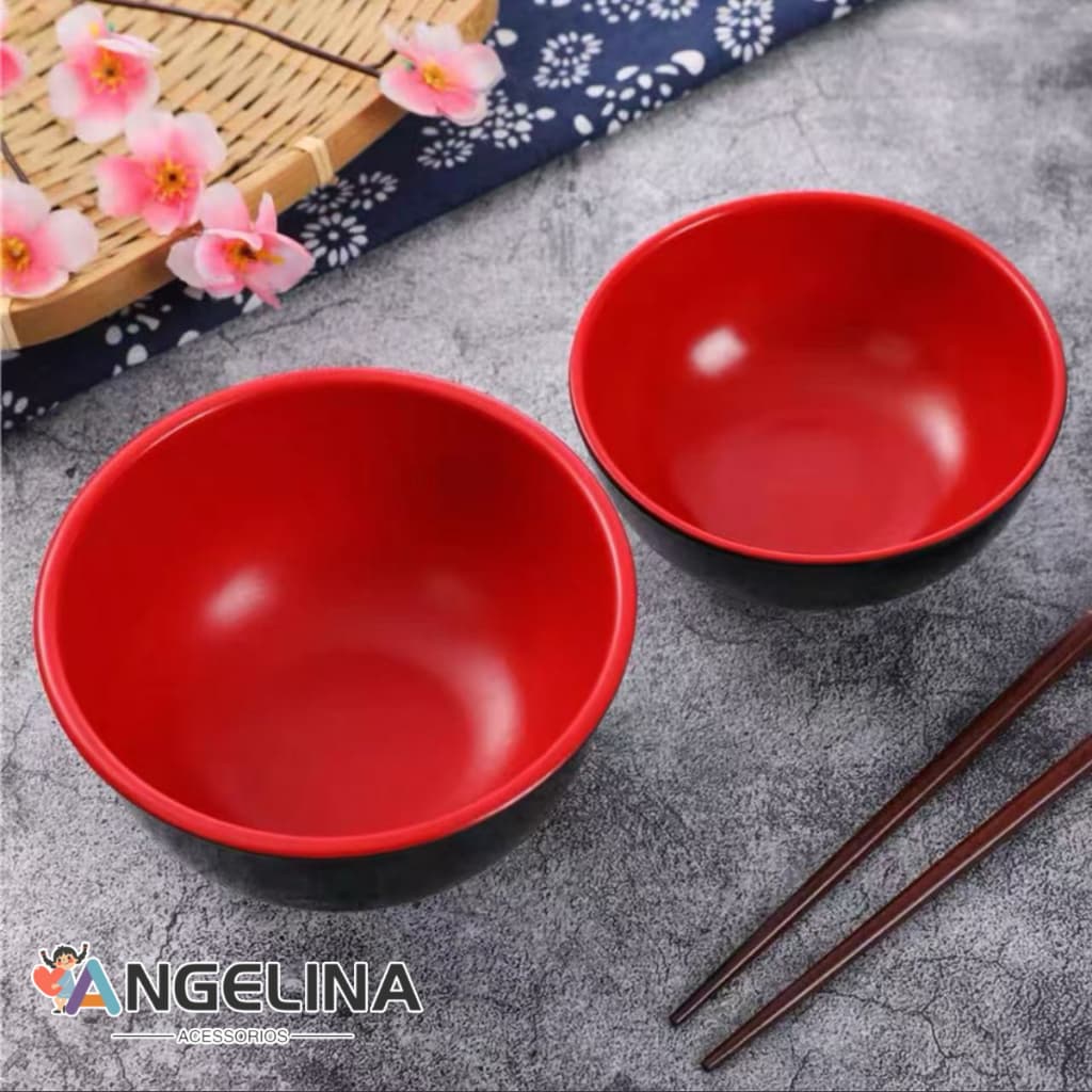 Tigela Redonda Oriental Melamina Fosca 300ml/500ml/700ml/1000ml/1400ml Japonesa Sushi Yakissoba Comida Japonesa Redonda
