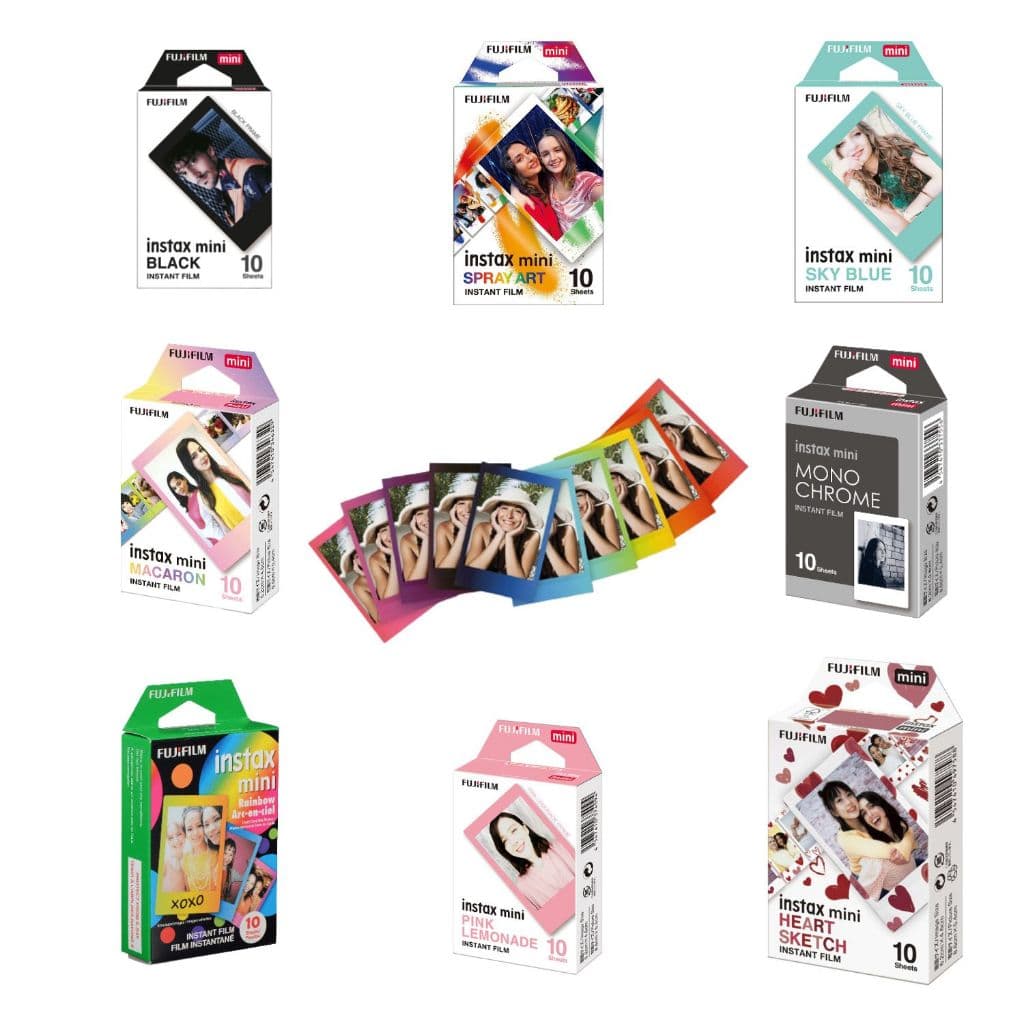 Kit filmes instax mini Fujifilm coloridos