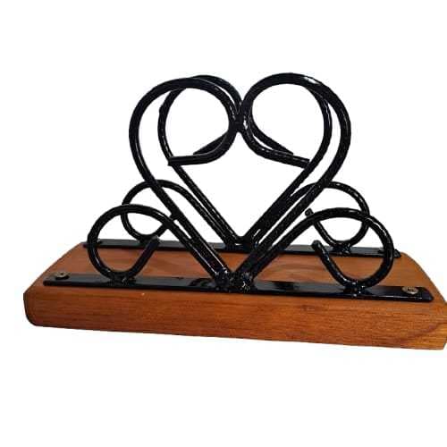 Suporte Para Guardanapo De Mesa Em Ferro E Madeira Envio Imediato