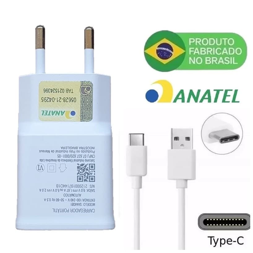 Carregador Tipo C A12 A20 A30 A31 A50 A60 A70 A80 A30S A31 A21 S8 S9 S10 S10E S20 M30 M20 - Envio Imediato