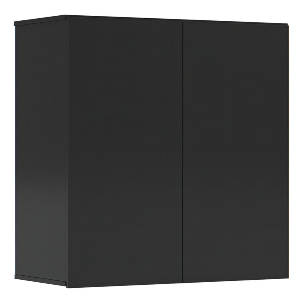 Armário Módulo Aéreo Multiuso 2 Portas Suspenso Cozinha Banheiro Lavanderia Preto