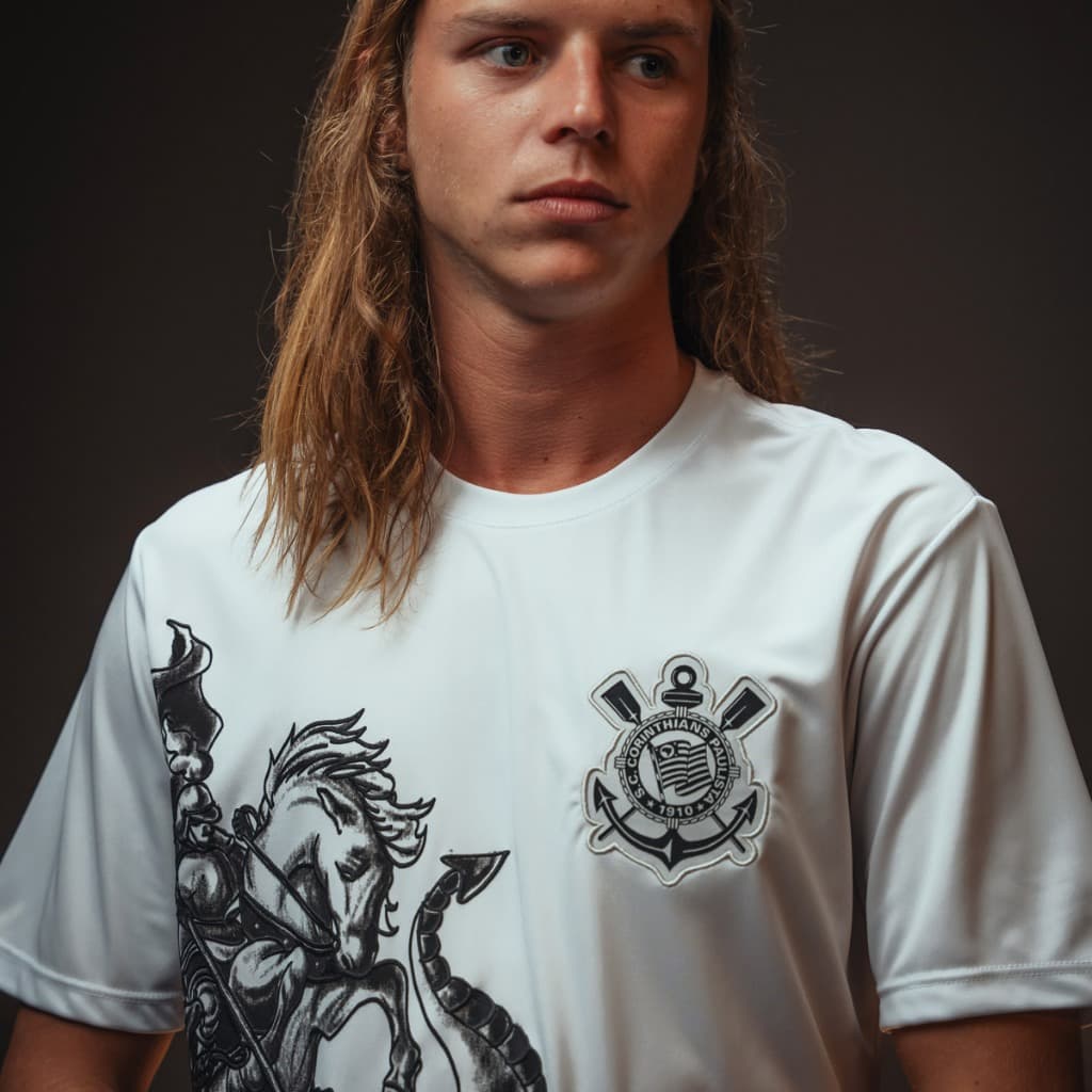Camisa Corinthians São Jorge Branca Masculina Oficial