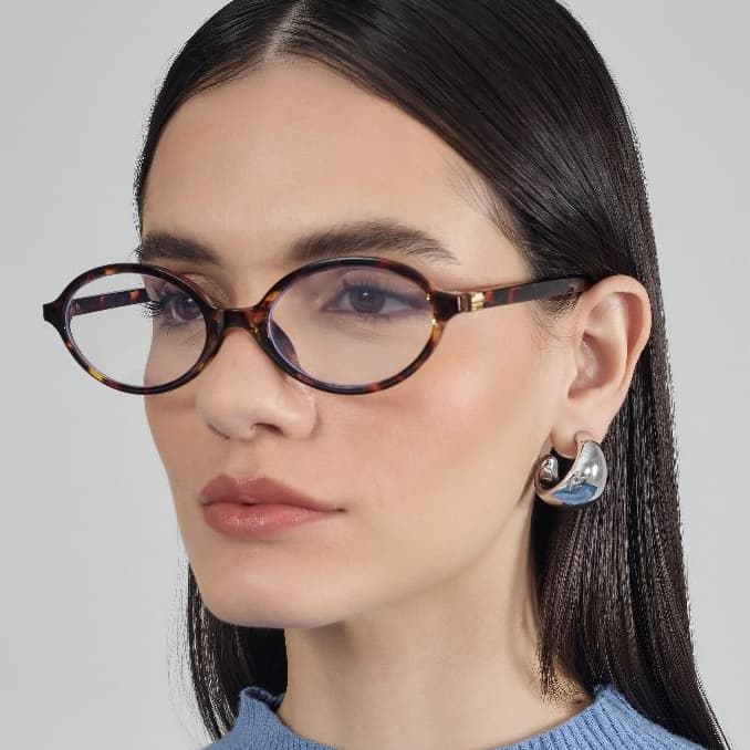 【Betsy】Doce de Biblioteca Óculos Oval Retro Feminino | Óculos Sem Grau