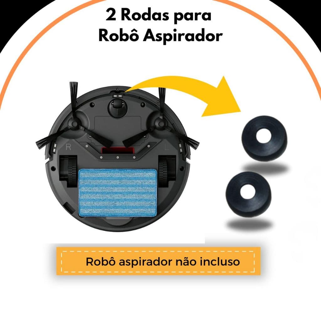 Kit 2 Roda Frontal Dianteira Giratória Robô Aspirador Multilaser Mondial Wap W100-100C ObaBox-Duster