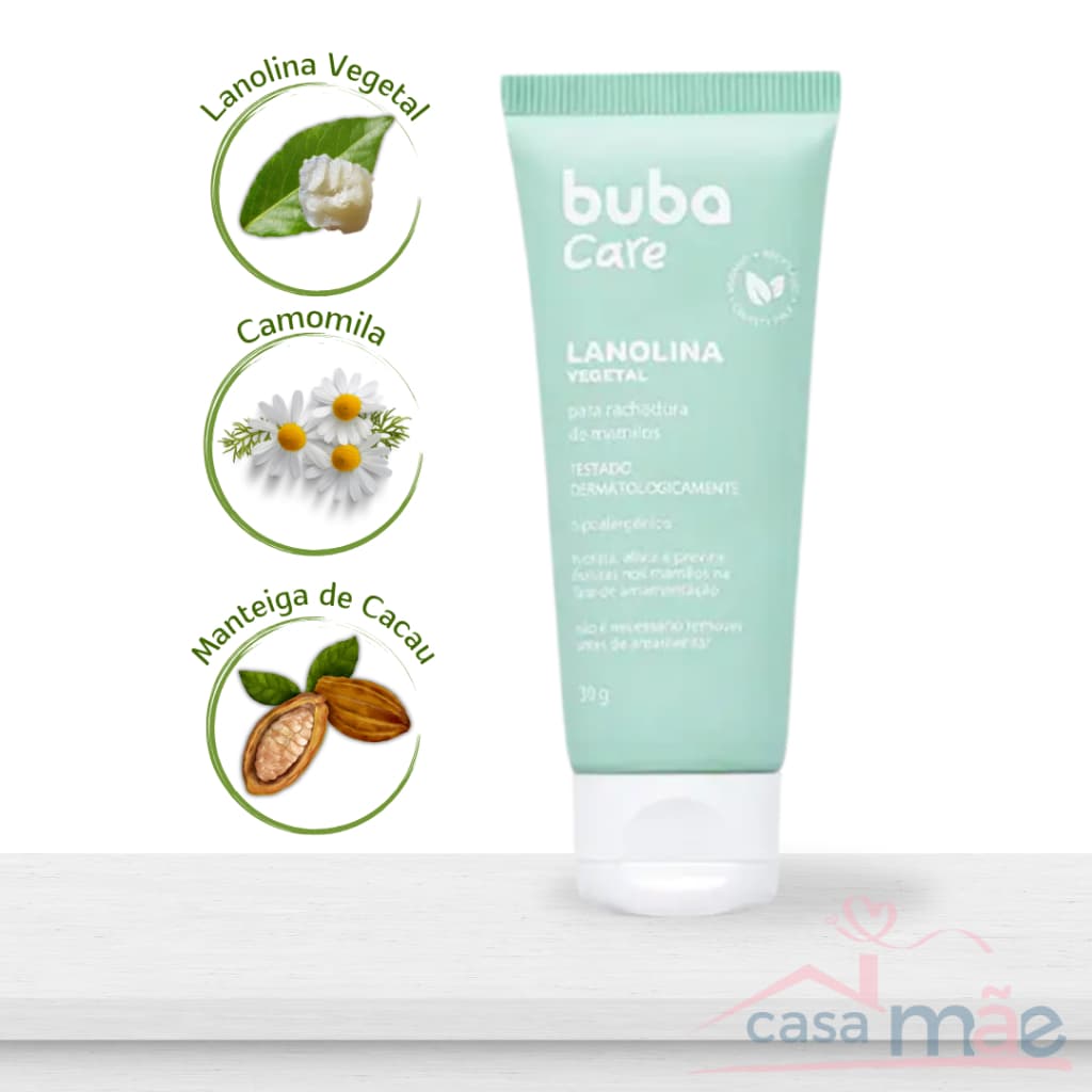 Pomada Lanolina Vegetal para Fissuras Mamárias Buba Care