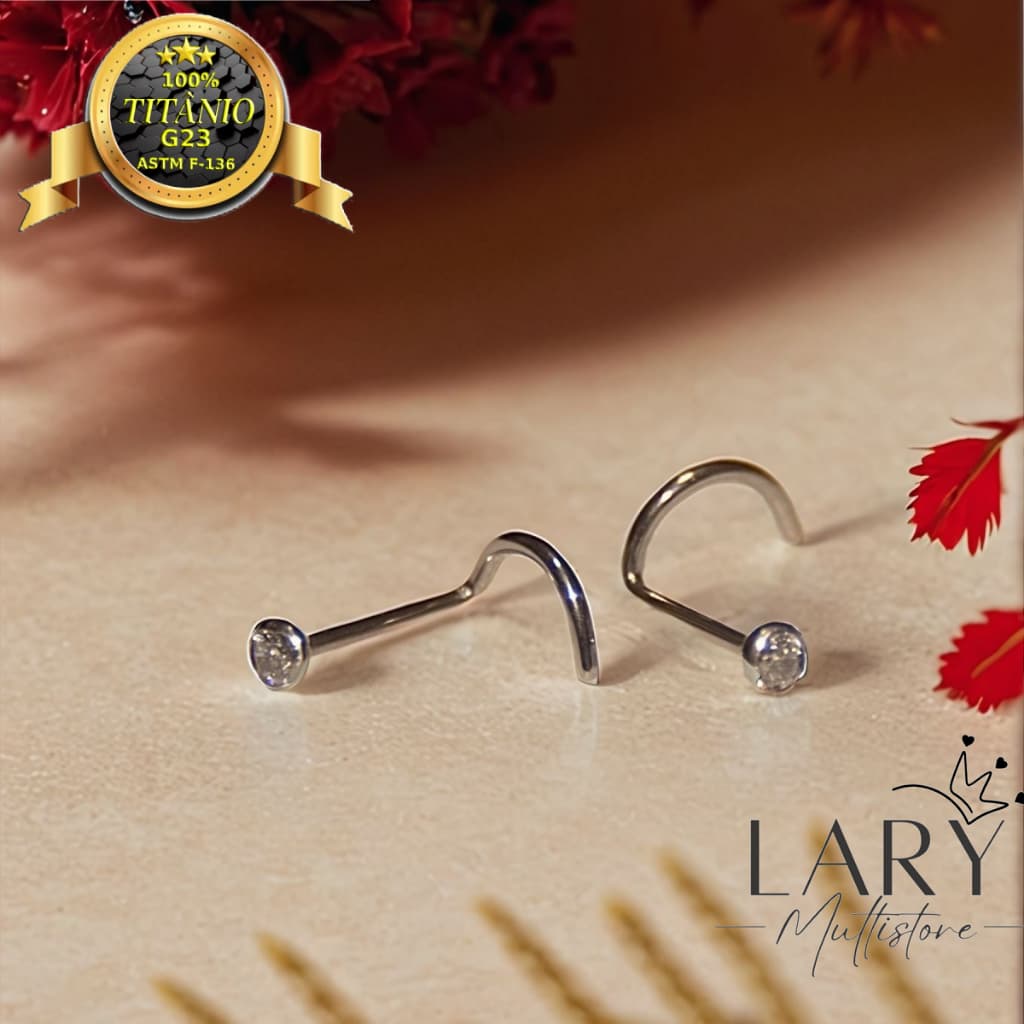 Piercing Titanio Ponto de Luz Nostril Hipoalergenico Zirconia 1.5/2.0/2.5mm, Piercing nariz espiral
