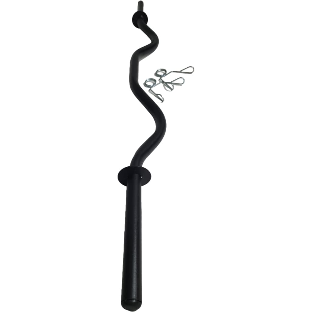 Barra W 1,16m com par de presilhas academia musculação