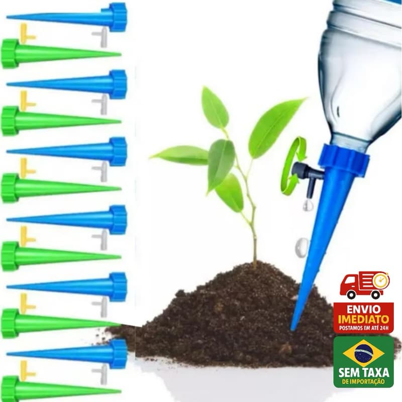 Kit até 30 Gotejador Irrigador Pet Acoplável Garrafa Jardim Regador Plantas