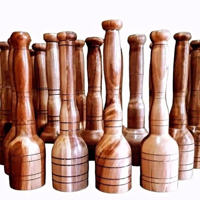 Socador de alho todo inteiro madeira   #ame colheres de bambu#