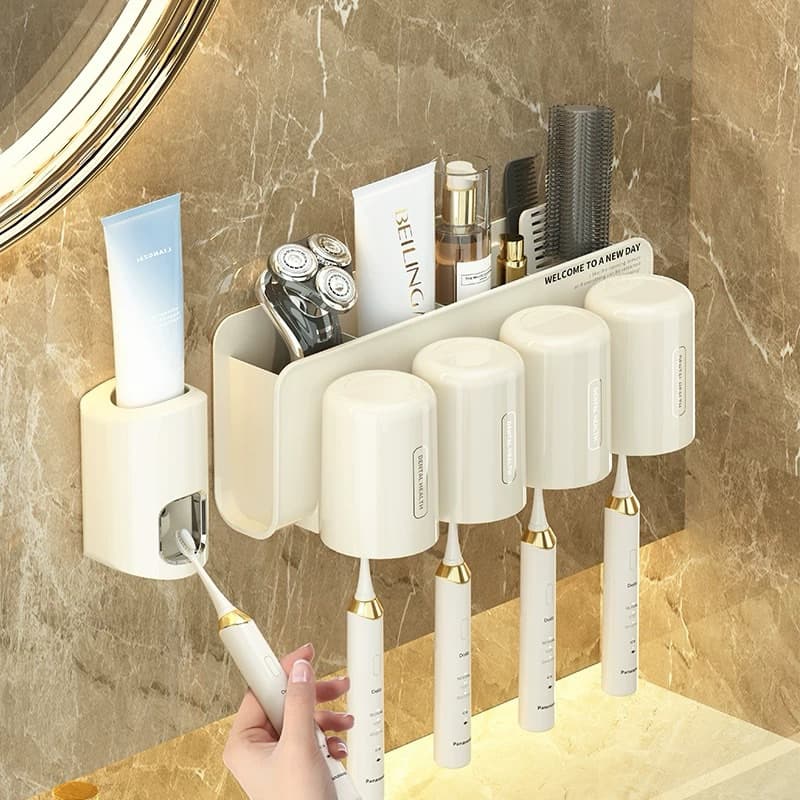 Suporte Organizador Suspenso Para Escova De Dentes Banheiro