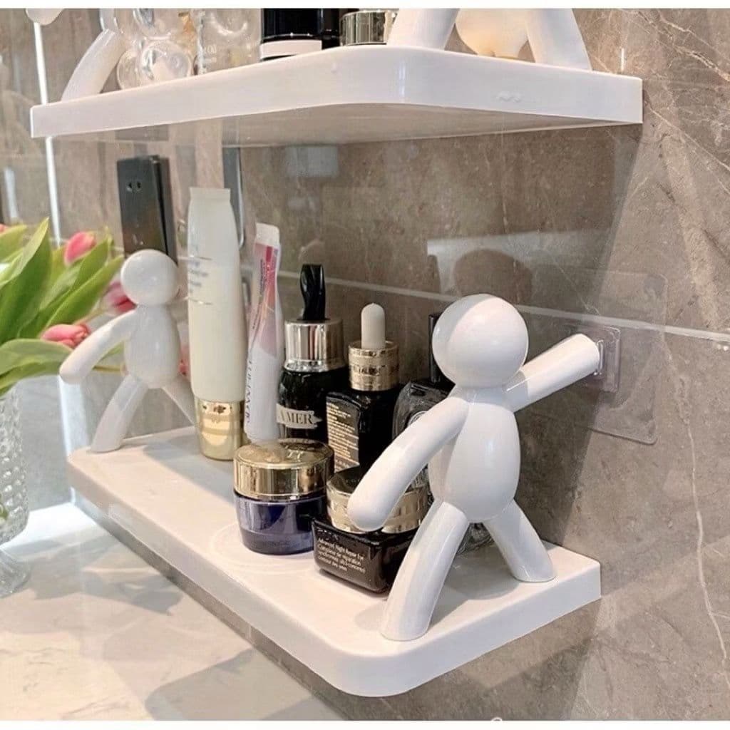 Kit Suporte Plástico ComAdesivo Decoração Para Sala Cozinha Banheiro Prateleira Organizador Sem Furo