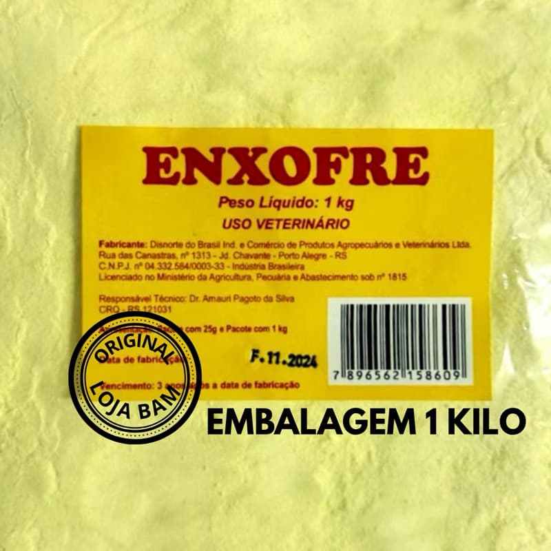 Enxofre Puro Em Pó Amarelo Pureza 99% 1kg Adubo Fertilizante Fungicida e Cabelo